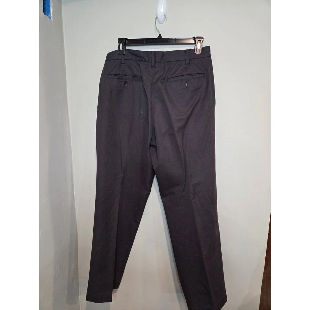 Eddie Bauer Relaxed Fit Chino Pants Mens 36x34 Gray Herringbone Cotton Trousers
